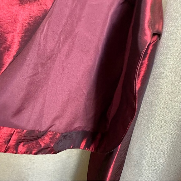 Burgundy Bolero Dress jacket in Jade Taffeta size 12 - Picture 7 of 16